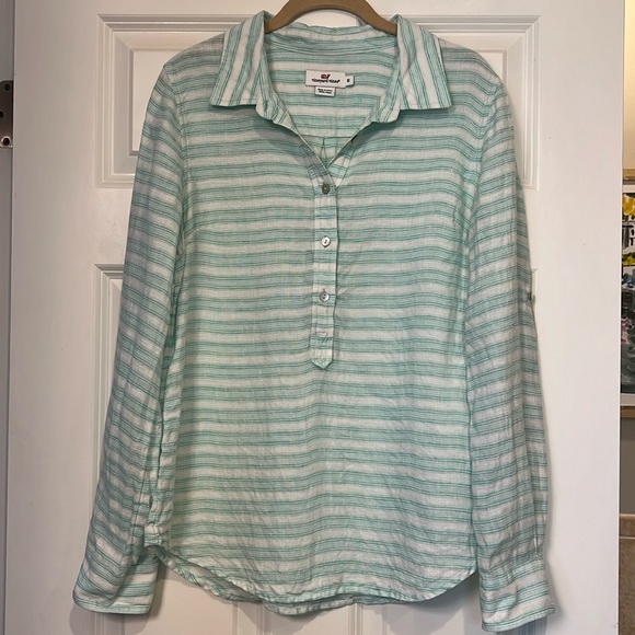 Vineyard Vines Tops - Vineyard Vines Striped Linen Pullover Blouse